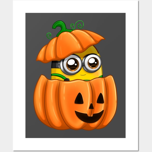 Halloween Pumpkin Minion Wall Art by halegrafx